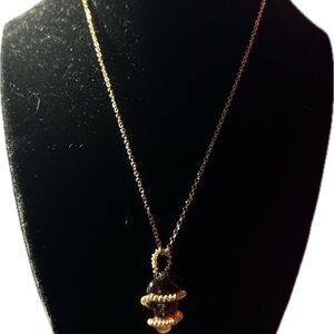 Stylish Gold and Black Pendant Necklace